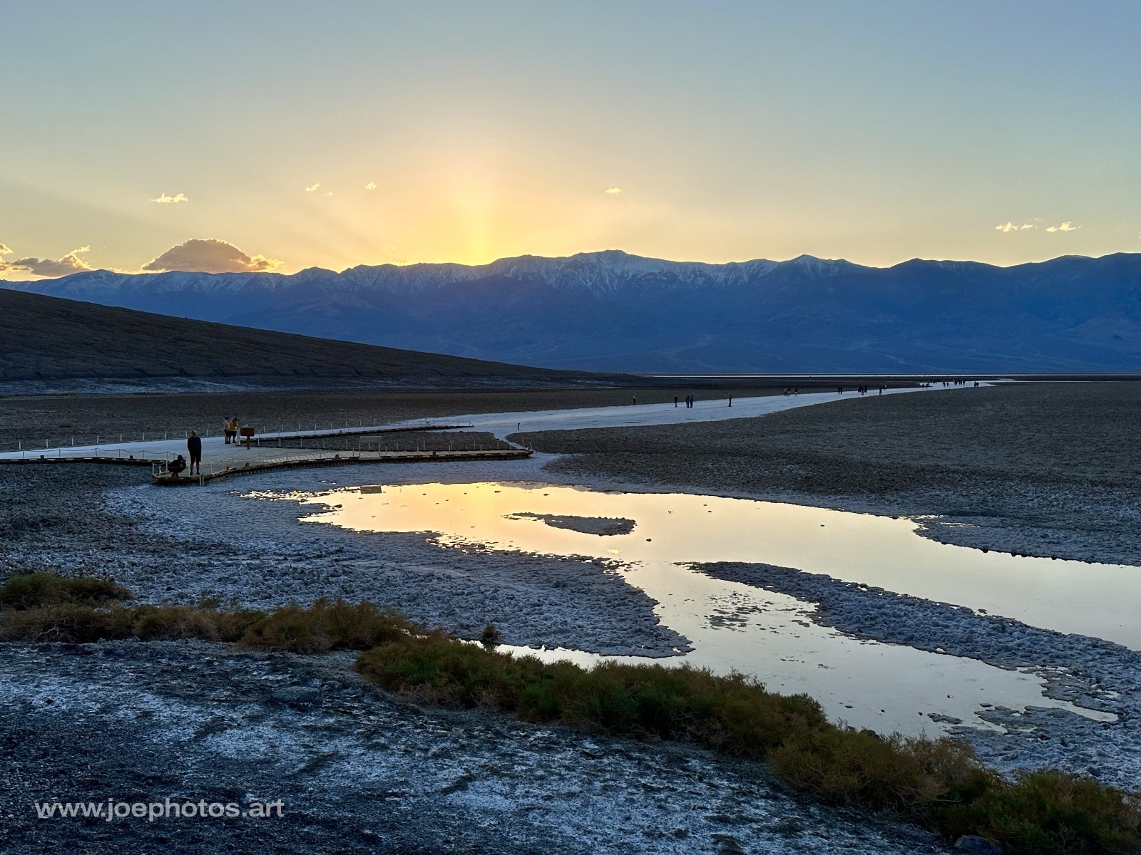 Death Valley sunset over Badwater Basin.