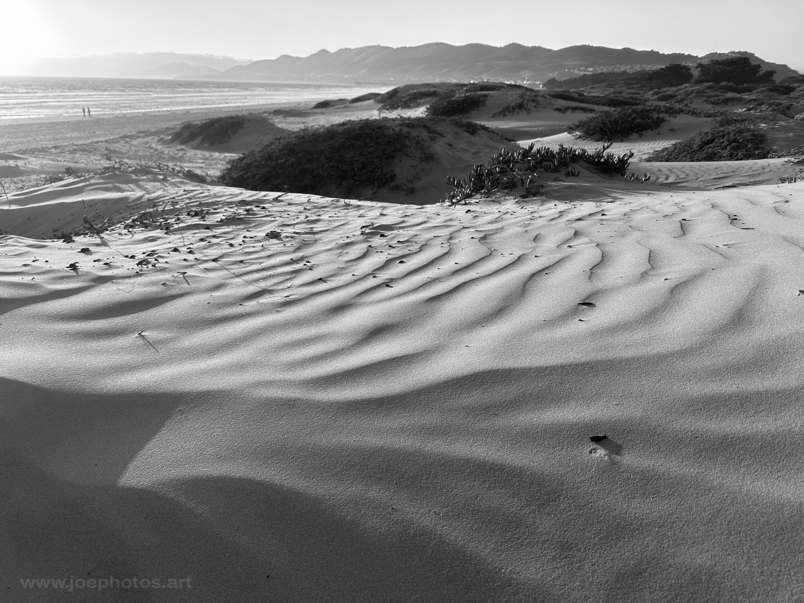 Monochrome sand ripples.