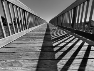 monochrome symmetrical boardwalk