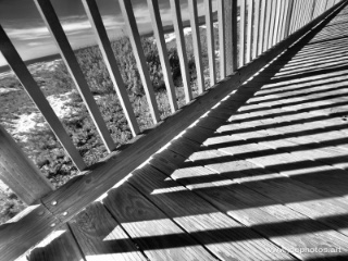 monochrome angled boardwalk
